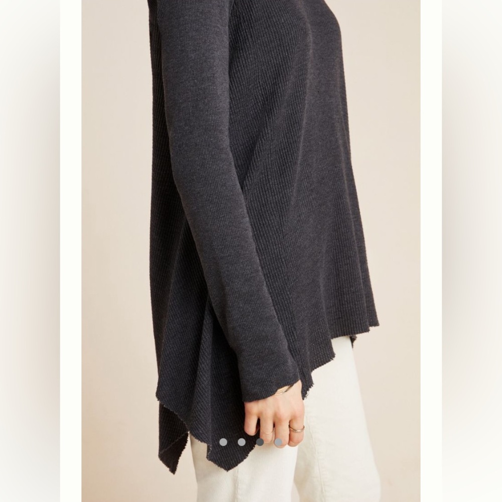 Anthropologie | T.La Sloane Thermal Tunic Carbon Grey Size L - Picture 4 of 9